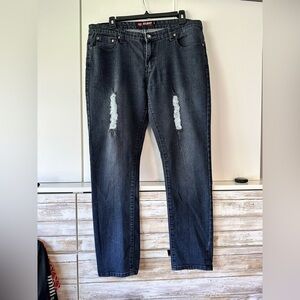 👖 Glory Jeans Size 13 Juniors Dark Wash Distressed Rhinestone Denim